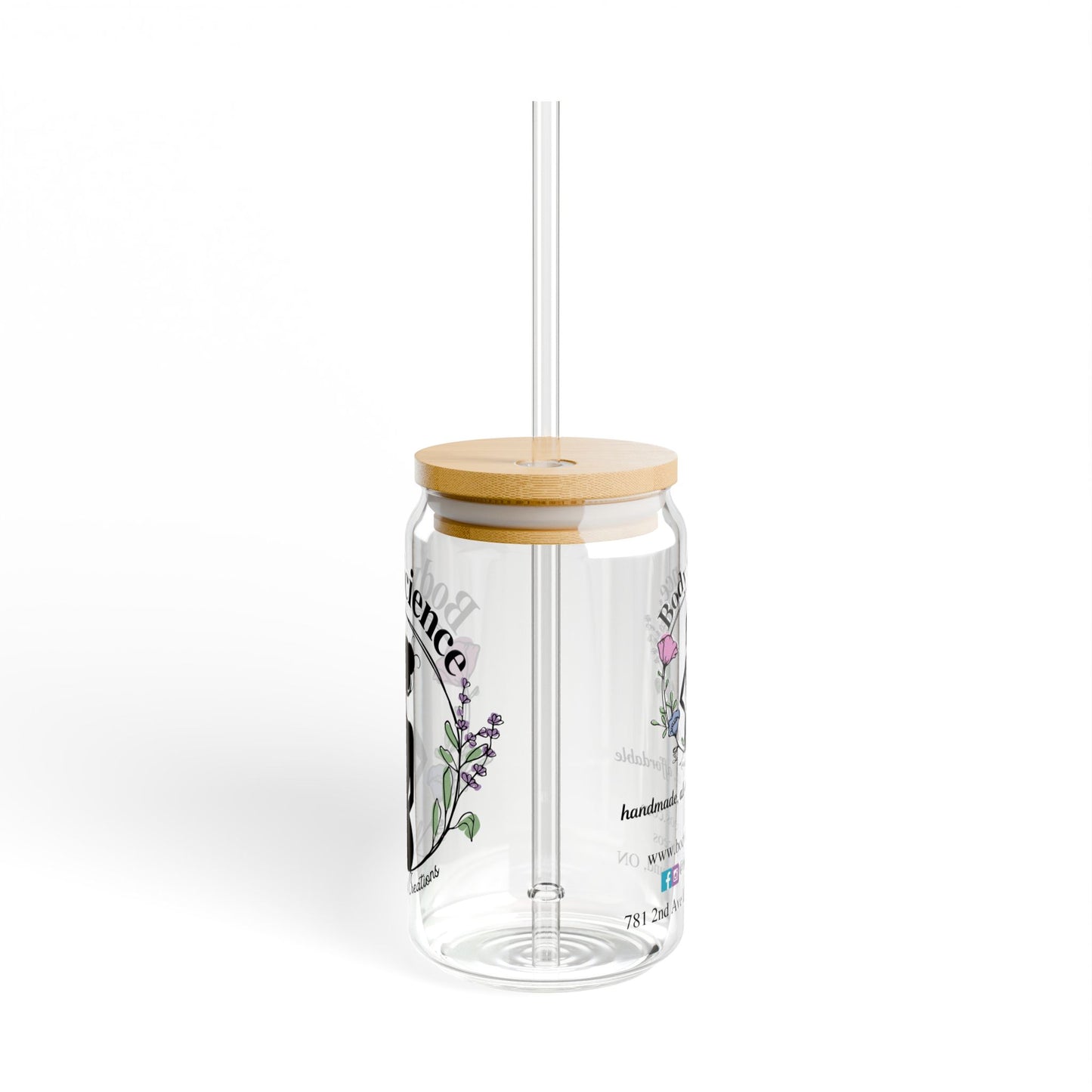 Body Science Sipper Glass - 16oz with Eco-Friendly Lid & Straw