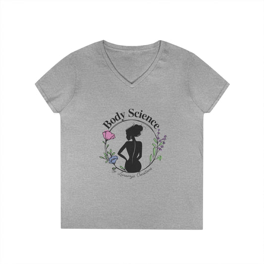 Body Science Ladies' V-Neck T-Shirt - Handmade, Eco-Friendly Apparel
