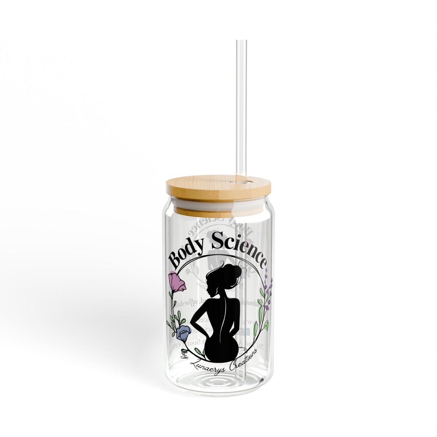 Body Science Sipper Glass - 16oz with Eco-Friendly Lid & Straw