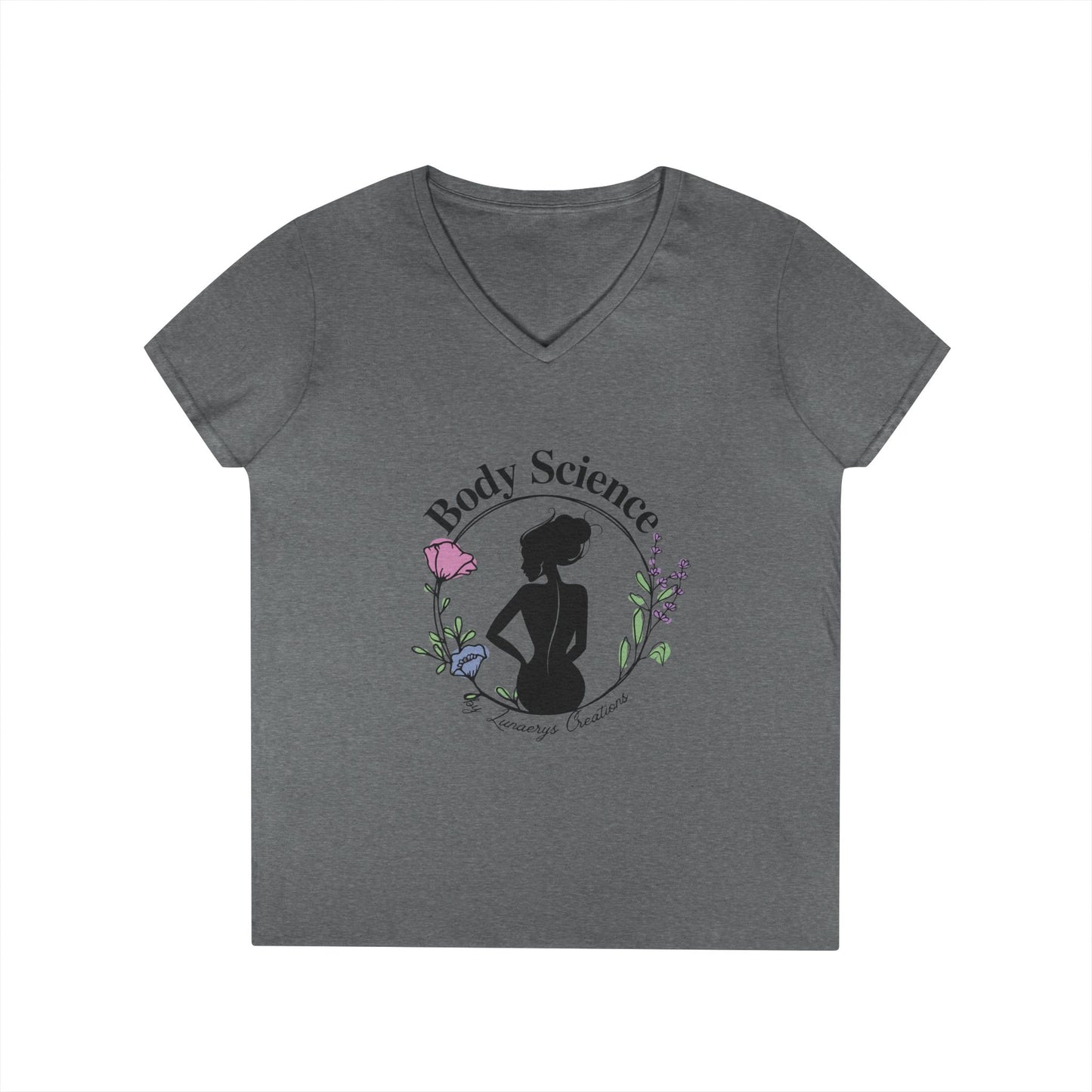 Body Science Ladies' V-Neck T-Shirt - Handmade, Eco-Friendly Apparel