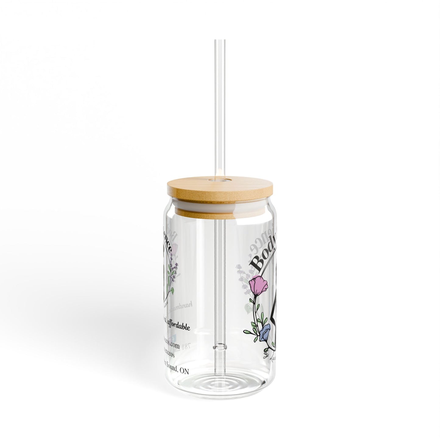 Body Science Sipper Glass - 16oz with Eco-Friendly Lid & Straw