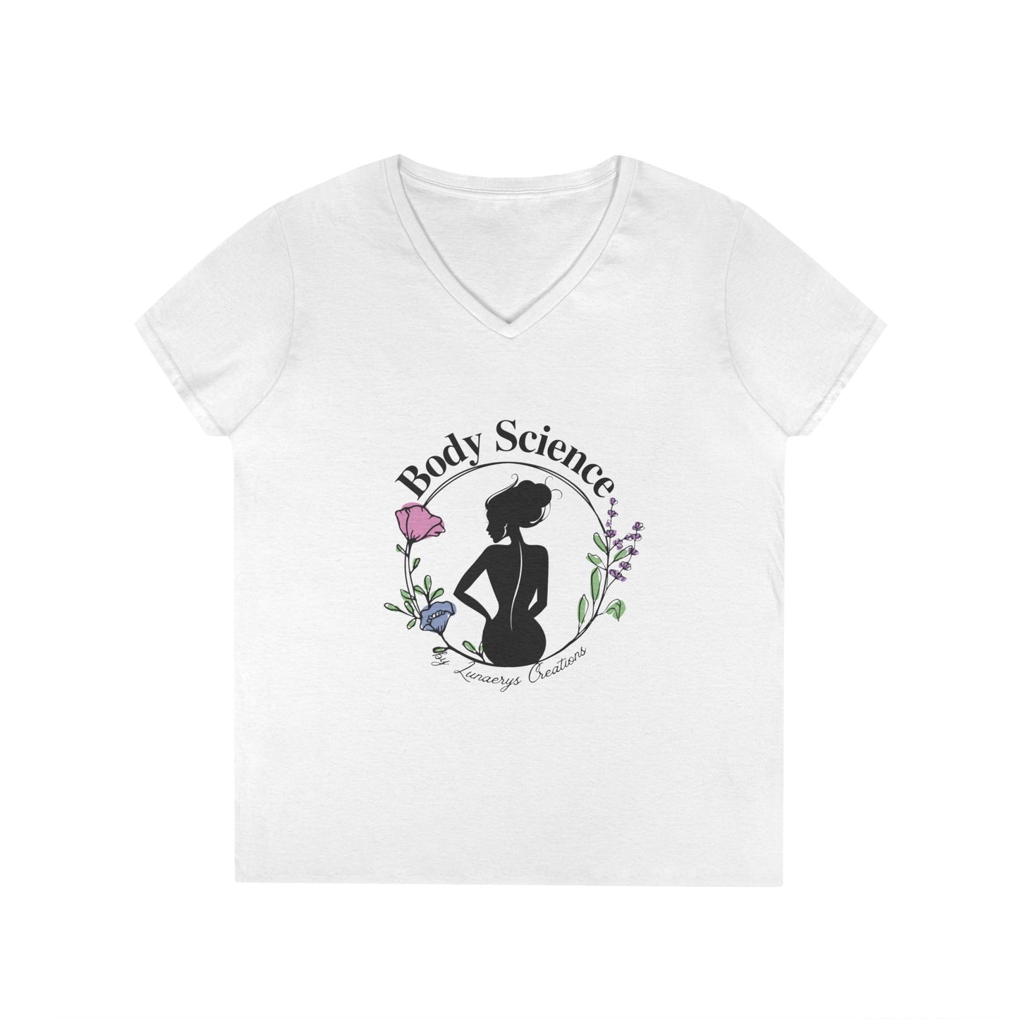 Body Science Ladies' V-Neck T-Shirt - Handmade, Eco-Friendly Apparel