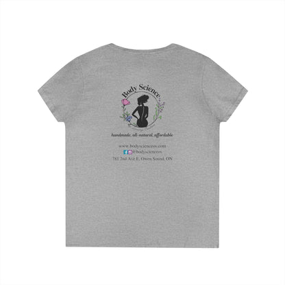 Body Science Ladies' V-Neck T-Shirt - Handmade, Eco-Friendly Apparel