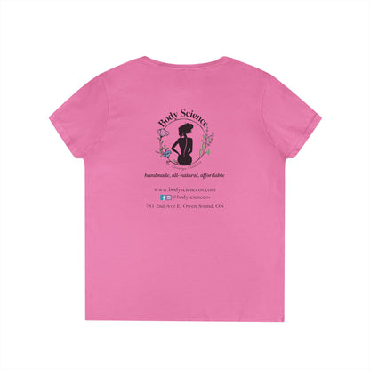 Body Science Ladies' V-Neck T-Shirt - Handmade, Eco-Friendly Apparel